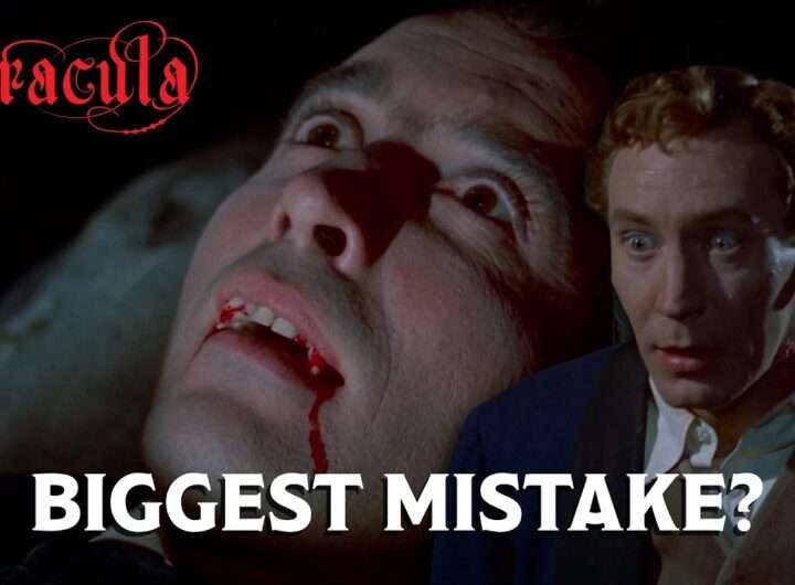 Jonathan Harker in the crypt scene from Hammer's Dracula (1958)